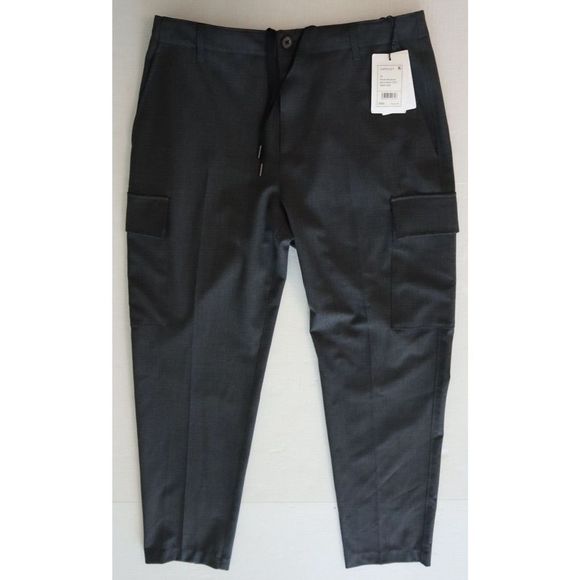 Theory M0871204 Men's Sz 33 Gray Curtis Bonded Wool Twill Cargo Pants $285 - Picture 1 of 10